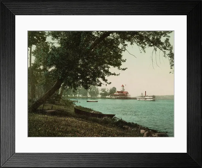 Framed Print : The Boat-landing, Lake Chautauqua, New York, c1898. Creator: Unknown Framed Print : The Boat-landing, Lake Chautauqua, New York, c1898. Creator: Unknown
