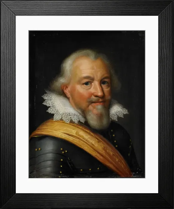 Framed Print : Portrait of Jan the Middle (1561-1623), Count Nassau-Siegen, c.1610-c.1620. Creator: Workshop of Jan Antonisz van Ravesteyn Framed Print : Portrait of Jan the Middle (1561-1623), Count Nassau-Siegen, c.1610-c.1620. Creator: Workshop of Jan Antonisz van Ravesteyn