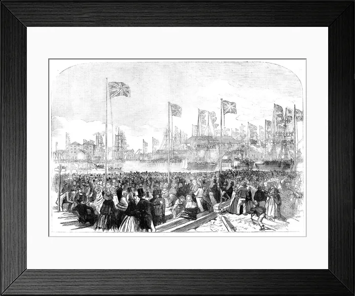 Framed Print : Opening of the New Docks at West Hartlepool, 1856. Creator: Unknown Framed Print : Opening of the New Docks at West Hartlepool, 1856. Creator: Unknown
