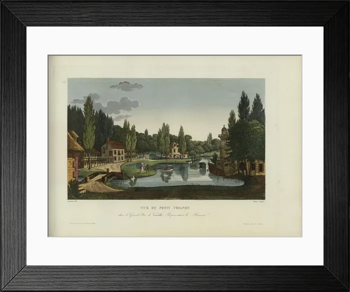 Framed Print : Vue du Petit Trianon, dans le grand parc de Versailles, représentant le Hameau, 1817-1824. Creator: Courvoisier-Voisin, Henri (1757-1830) Framed Print : Vue du Petit Trianon, dans le grand parc de Versailles, représentant le Hameau, 1817-1824. Creator: Courvoisier-Voisin, Henri (1757-1830)