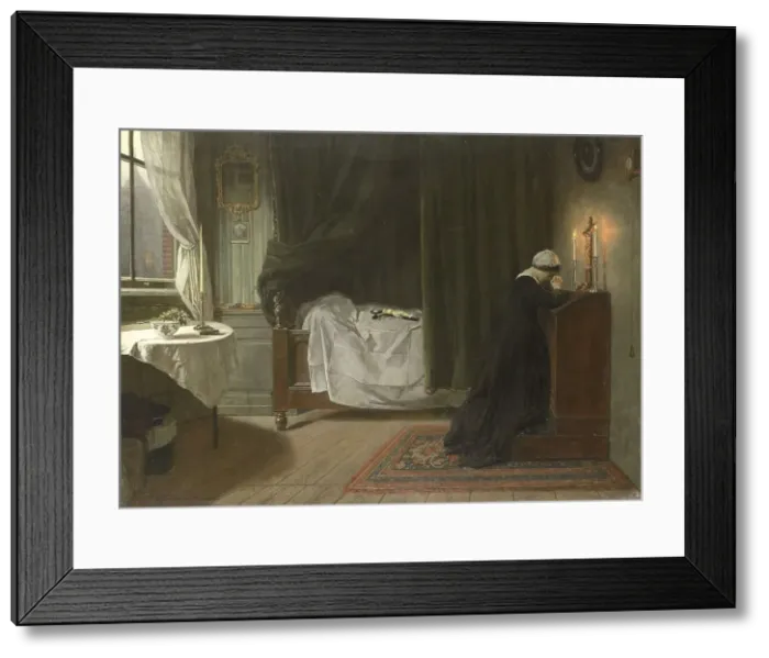Framed Print : Prayer for the Deceased, 1864. Creator: Diederik Franciscus Jamin Framed Print : Prayer for the Deceased, 1864. Creator: Diederik Franciscus Jamin