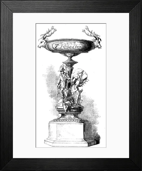 Framed Print : The Ascot Race Plate: the Royal Hunt Cup - Death of the Boar, the Buck, and the Fox, 1856. Creator: Unknown