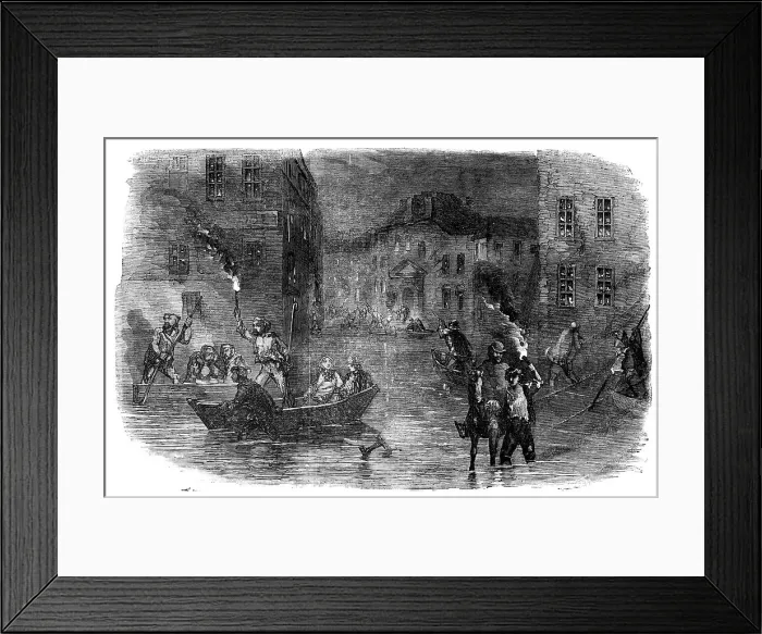 Framed Print : The Inundation at Lyons, 1856. Creator: Unknown Framed Print : The Inundation at Lyons, 1856. Creator: Unknown