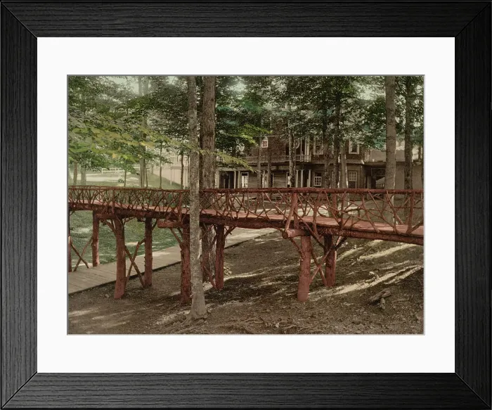 Framed Print : Rustic bridge, Chautauqua, New York, c1898. Creator: Unknown Framed Print : Rustic bridge, Chautauqua, New York, c1898. Creator: Unknown