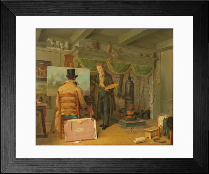 Framed Print : The Artist at his Studio, 1820. Creator: Anthony Oberman Framed Print : The Artist at his Studio, 1820. Creator: Anthony Oberman