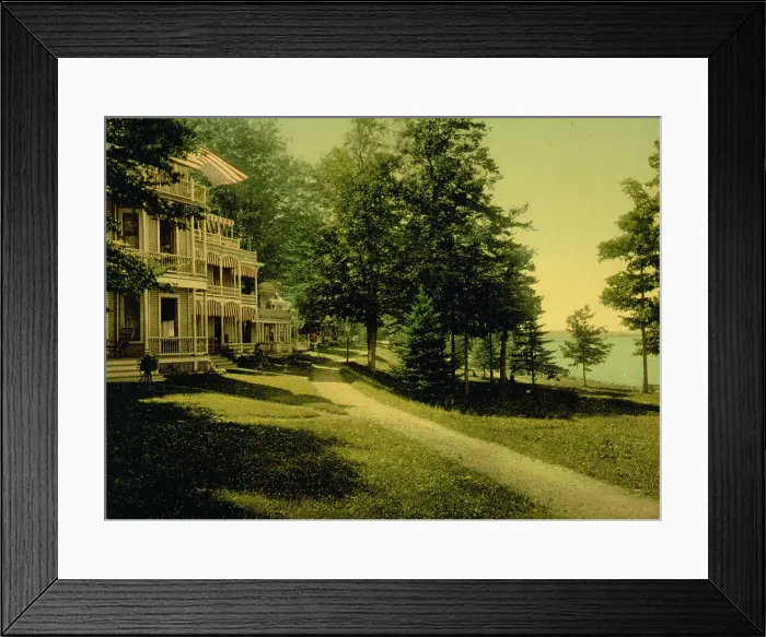 Framed Print : Cottage Row, Chautauqua, New York, c1898. Creator: Unknown Framed Print : Cottage Row, Chautauqua, New York, c1898. Creator: Unknown