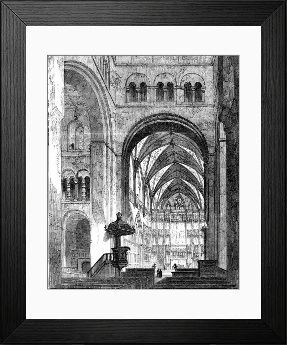 Framed Print : St. Albans Abbey: the Choir and High Altar, 1856. Creator: Unknown Framed Print : St. Albans Abbey: the Choir and High Altar, 1856. Creator: Unknown