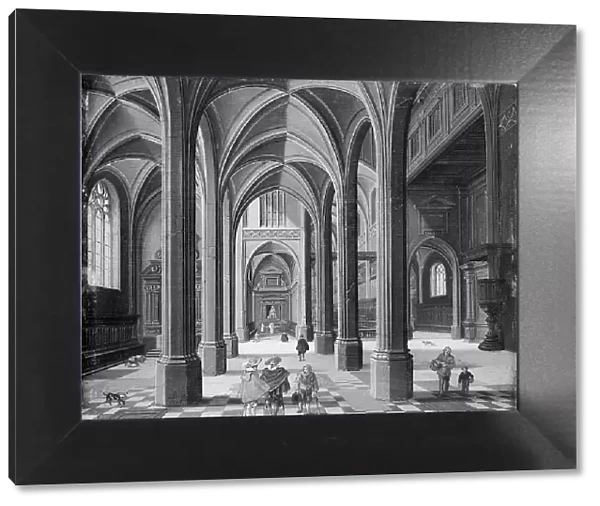 Interior of a Gothic Church, 1625. Creators: Bartholomeus van Bassen, Esaias van de Velde
