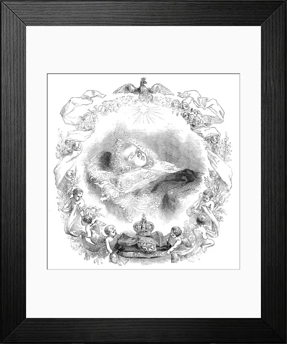 Framed Print : The Imperial Prince in his Cradle - from a photograph, 1856. Creator: Unknown Framed Print : The Imperial Prince in his Cradle - from a photograph, 1856. Creator: Unknown