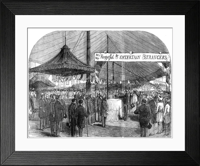 Framed Print : His Royal Highness Prince Albert laying the Foundation-Stone of the Strangers Home, near Limehouse Creator: Edmund Evans Framed Print : His Royal Highness Prince Albert laying the Foundation-Stone of the Strangers Home, near Limehouse Creator: Edmund Evans