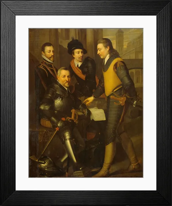 Framed Print : Group Portrait of the Four Brothers of William I, Prince of Orange: Jan, Hendrik... c1630. Creator: Wybrand Simonsz. de Geest the Elder Framed Print : Group Portrait of the Four Brothers of William I, Prince of Orange: Jan, Hendrik... c1630. Creator: Wybrand Simonsz. de Geest the Elder