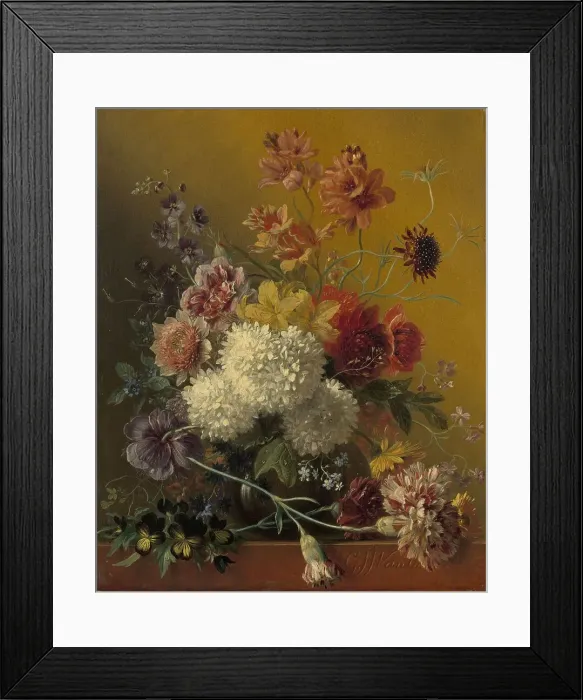 Framed Print : Still Life with Flowers, 1820-1861. Creator: Georgius Jacobus Johannes van Os Framed Print : Still Life with Flowers, 1820-1861. Creator: Georgius Jacobus Johannes van Os