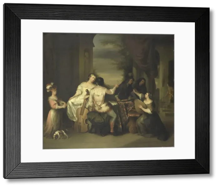 Framed Print : A Musical Company, 1730-1757. Creator: Melchior Brassauw Framed Print : A Musical Company, 1730-1757. Creator: Melchior Brassauw