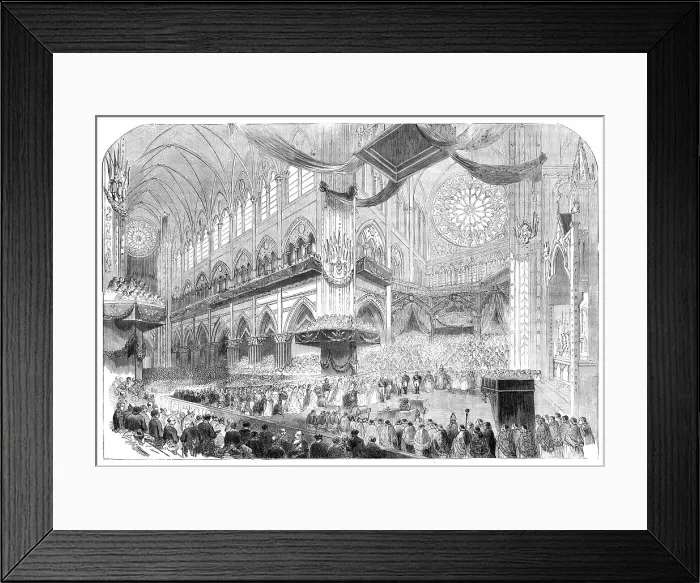 Framed Print : The Baptism of the Imperial Prince in the Cathedral of Notre Dame, 1856. Creator: Unknown Framed Print : The Baptism of the Imperial Prince in the Cathedral of Notre Dame, 1856. Creator: Unknown