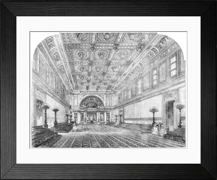 Framed Print : The New State Ball-Room at Buckingham Palace, 1856. Creator: Unknown Framed Print : The New State Ball-Room at Buckingham Palace, 1856. Creator: Unknown