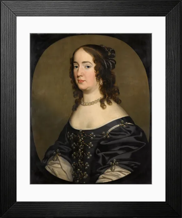 Framed Print : Portrait of Amalia van Solms (1602-75), in or after c.1651. Creator: Workshop of Gerard van Honthorst Framed Print : Portrait of Amalia van Solms (1602-75), in or after c.1651. Creator: Workshop of Gerard van Honthorst