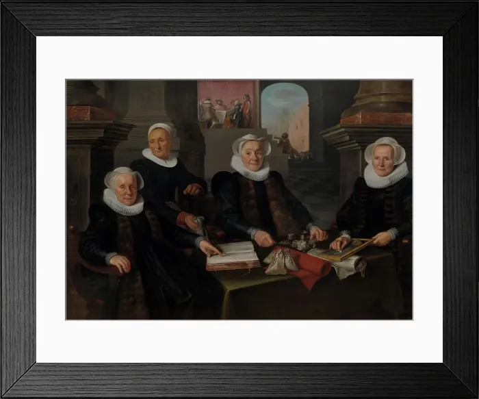 Framed Print : Three Regentesses and the ‘House Mother of the Amsterdam Lepers Asylum, 1624. Creator: Werner Jacobsz. van den Valckert Framed Print : Three Regentesses and the ‘House Mother of the Amsterdam Lepers Asylum, 1624. Creator: Werner Jacobsz. van den Valckert