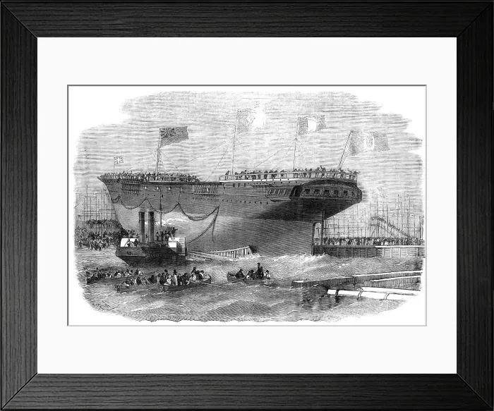 Framed Print : Launch of the Torino, at Blackwall, 1856. Creator: Edwin Weedon. Launch of the Torino, at Blackwall, 1856. Creator: Edwin Weedon Framed Print : Launch of the Torino, at Blackwall, 1856. Creator: Edwin Weedon. Launch of the Torino, at Blackwall, 1856. Creator: Edwin Weedon