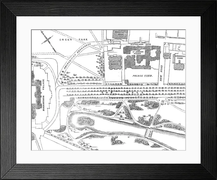 Framed Print : Plan of the New Opening into St. James's-Park, 1856. Creator: Unknown Framed Print : Plan of the New Opening into St. James's-Park, 1856. Creator: Unknown