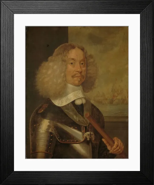 Framed Print : Portrait of Jacob Baron van Wassenaer, Lord of Obdam, Lieutenant-Admiral of Holland... 1640-1665. Creator: Abraham van Westervelt