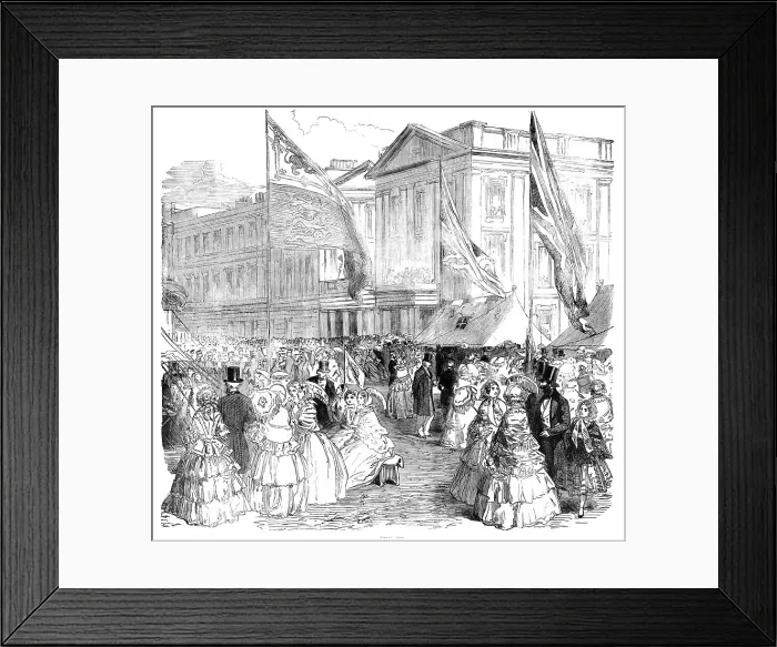 Framed Print : Fancy Bazaar at the Wellington Barracks, St. James's-Park, 1856. Creator: Unknown Framed Print : Fancy Bazaar at the Wellington Barracks, St. James's-Park, 1856. Creator: Unknown