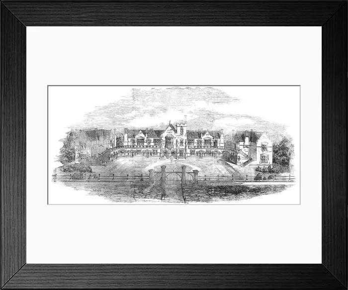 Framed Print : The Printers Almshouses, Wood-Green, Tottenham, 1856. Creator: Unknown Framed Print : The Printers Almshouses, Wood-Green, Tottenham, 1856. Creator: Unknown