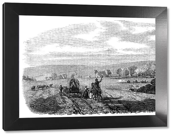 The Nebraska and Kansas Territory: Settlers entering Nebraska, Pappea Creek, 1856. Creator: Unknown