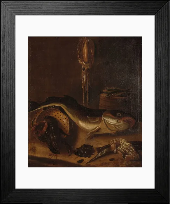Framed Print : Still Life with Fish, 1625-1675. Creator: A van Doef Framed Print : Still Life with Fish, 1625-1675. Creator: A van Doef