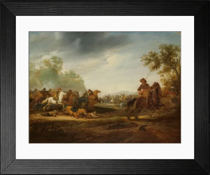 Framed Print : Cavalry Skirmish, 1625-1660. Creator: Abraham van der Hoef Framed Print : Cavalry Skirmish, 1625-1660. Creator: Abraham van der Hoef