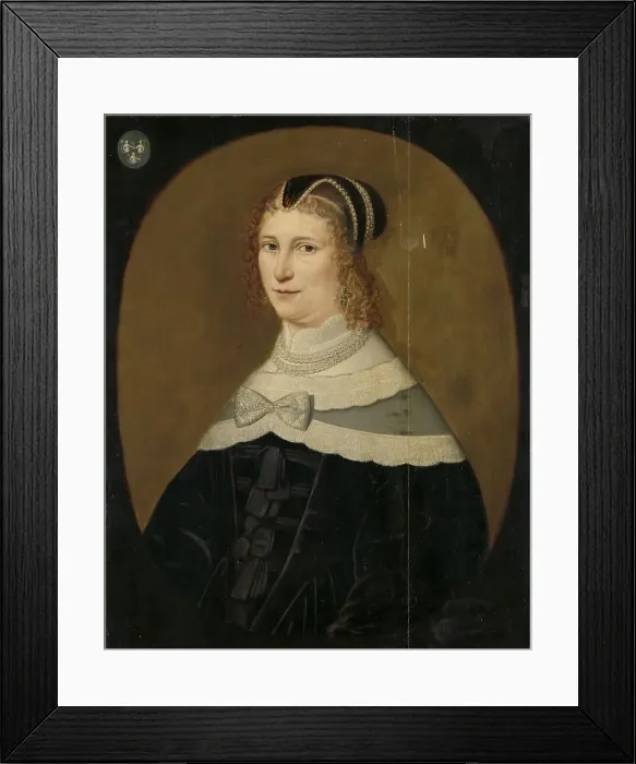 Framed Print : Portrait of a Woman, called Theodora de Visscher, Wife of Jacob Rijswijk, 1640-1650. Creator: Unknown Framed Print : Portrait of a Woman, called Theodora de Visscher, Wife of Jacob Rijswijk, 1640-1650. Creator: Unknown