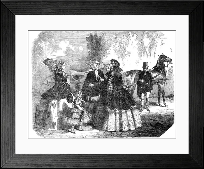 Framed Print : Paris Fashions for July, 1856. Creator: Unknown Framed Print : Paris Fashions for July, 1856. Creator: Unknown