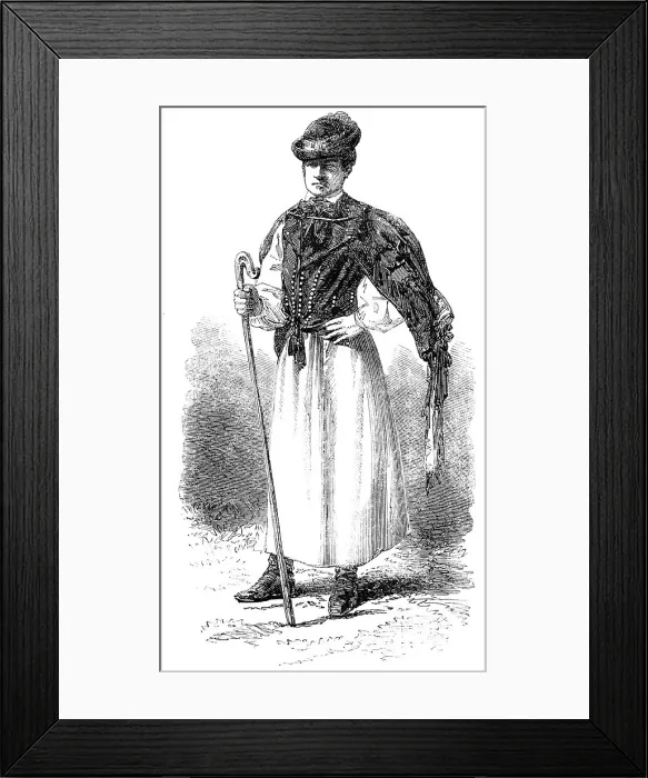 Framed Print : Hungarian Shepherd - from a photograph by Richebourg, 1856. Creator: Unknown Framed Print : Hungarian Shepherd - from a photograph by Richebourg, 1856. Creator: Unknown