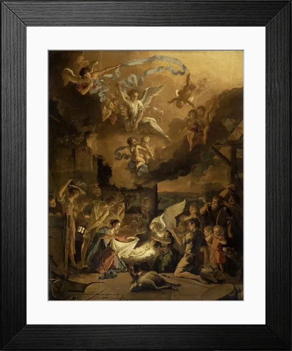 Framed Print : The Adoration of the Shepherds, 1663. Creator: Abraham Hondius Framed Print : The Adoration of the Shepherds, 1663. Creator: Abraham Hondius