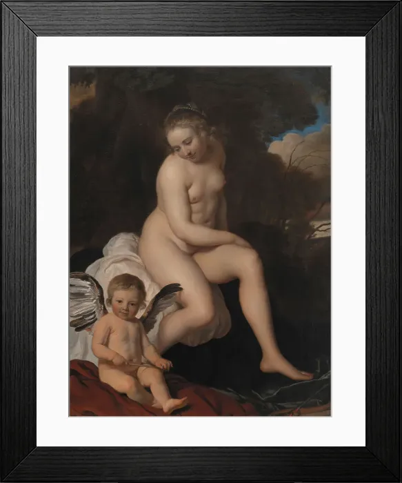 Framed Print : Venus and Cupid, 1628-1670. Creators: Jacob van Loo, Bartholomeus van der Helst