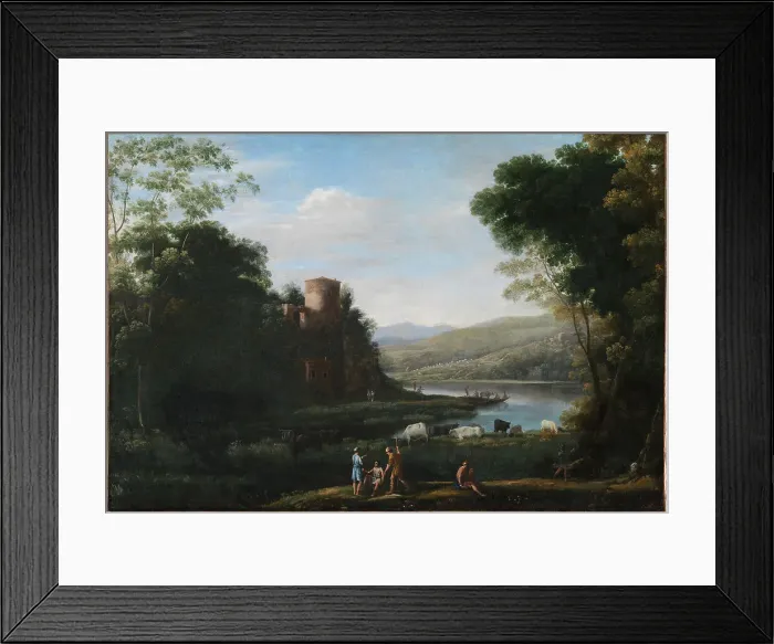 Framed Print : River Landscape with Herdsmen, 1628-1632. Creator: Claude Lorrain Framed Print : River Landscape with Herdsmen, 1628-1632. Creator: Claude Lorrain