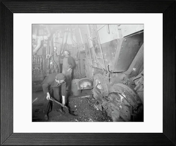 Framed Print : U.S.S. Massachusetts, fire room, between 1896 and 1901. Creator: Unknown Framed Print : U.S.S. Massachusetts, fire room, between 1896 and 1901. Creator: Unknown