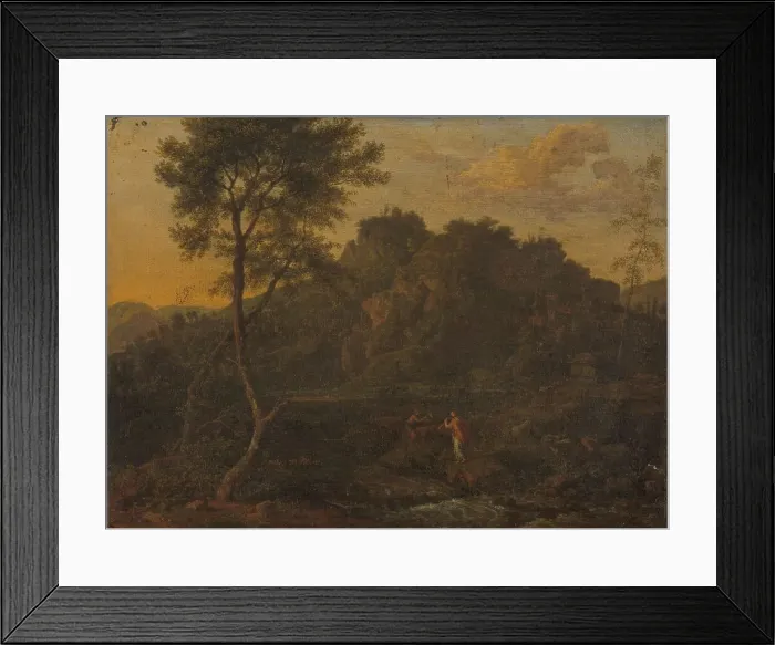 Framed Print : Nymph and Shepherd Making Music in a Landscape, c.1685. Creator: Abraham Genoels II Framed Print : Nymph and Shepherd Making Music in a Landscape, c.1685. Creator: Abraham Genoels II