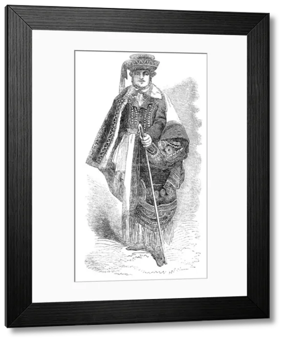 Framed Print : Hungarian Shepherd - from a photograph by Richebourg, 1856. Creator: Unknown Framed Print : Hungarian Shepherd - from a photograph by Richebourg, 1856. Creator: Unknown