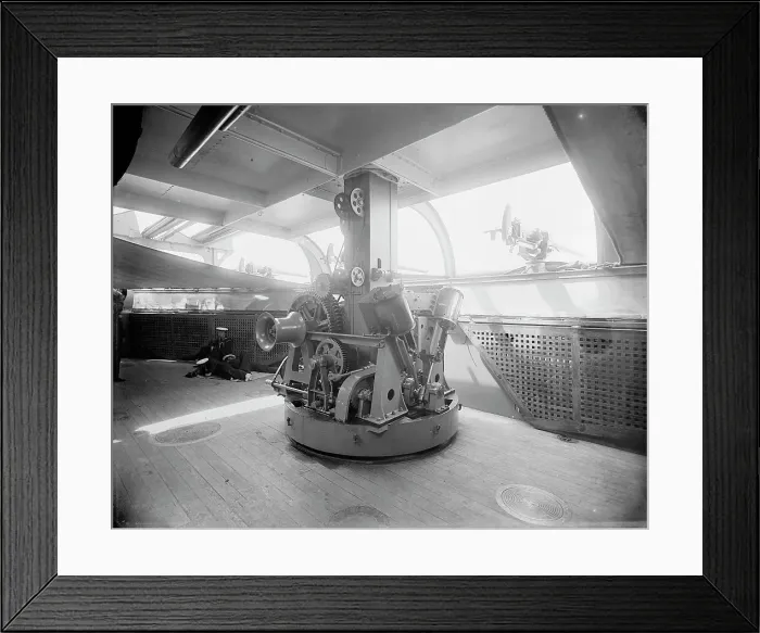 Framed Print : U.S.S. Massachusetts, steam hoisting gear, between 1896 and 1901. Creator: Unknown Framed Print : U.S.S. Massachusetts, steam hoisting gear, between 1896 and 1901. Creator: Unknown