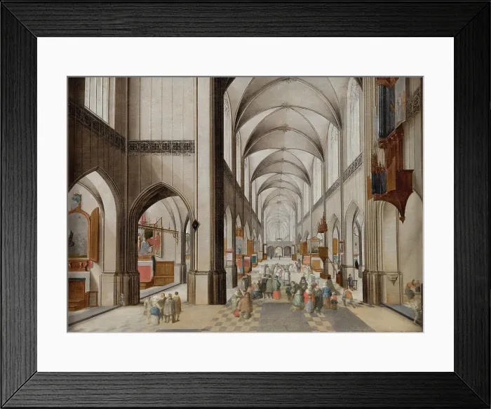 Framed Print : Interior of a Three-Aisled Gothic Church during a Sermon, 1628-1631. Creators: Peeter Neeffs the Elder, Follower of Jan Brueghel the Elder Framed Print : Interior of a Three-Aisled Gothic Church during a Sermon, 1628-1631. Creators: Peeter Neeffs the Elder, Follower of Jan Brueghel the Elder