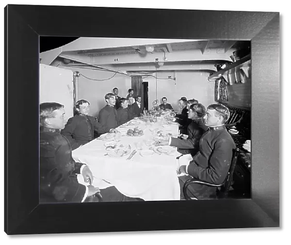 U.S.S. Massachusetts, junior officers mess, between 1896 and 1901. Creator: Unknown