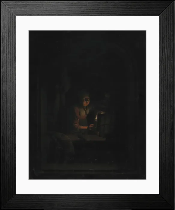 Framed Print : Girl with a Candle, 1628-1775. Creator: Unknown Framed Print : Girl with a Candle, 1628-1775. Creator: Unknown