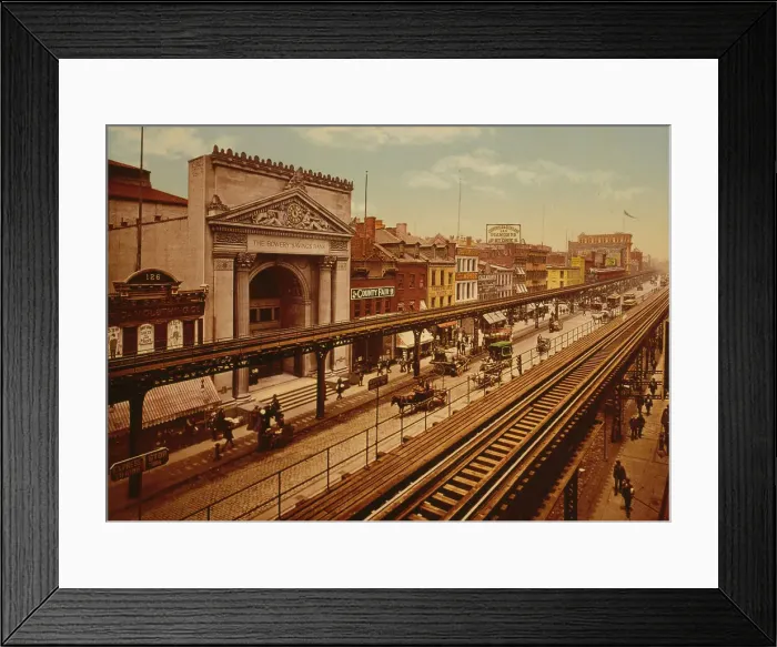 Framed Print : The Bowery, New York City, c1900. Creator: Unknown Framed Print : The Bowery, New York City, c1900. Creator: Unknown