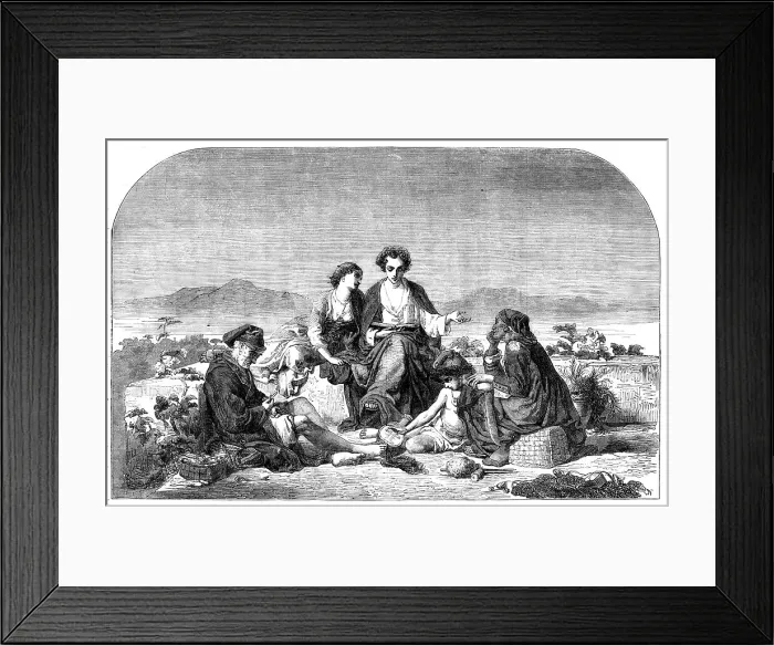 Framed Print : Graziella - painted by R. Lehmann - from the Exhibition of the Royal Academy, 1856. Creator: Unknown. Graziella - painted by R. Lehmann - from the Exhibition of the Royal Academy, 1856. Creator: Unknown Framed Print : Graziella - painted by R. Lehmann - from the Exhibition of the Royal Academy, 1856. Creator: Unknown. Graziella - painted by R. Lehmann - from the Exhibition of the Royal Academy, 1856. Creator: Unknown
