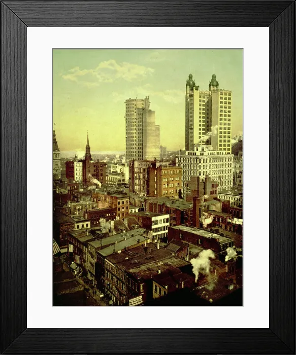 Framed Print : The Tallest buildings in the world, New York City, c1901. Creator: Unknown Framed Print : The Tallest buildings in the world, New York City, c1901. Creator: Unknown