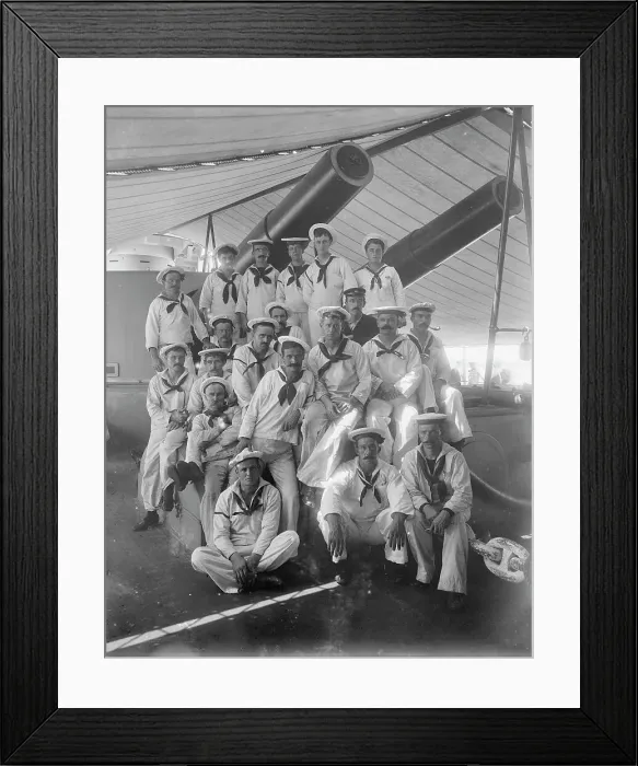 Framed Print : U.S.S. Massachusetts, group of sailors, 1894. Creator: Unknown Framed Print : U.S.S. Massachusetts, group of sailors, 1894. Creator: Unknown