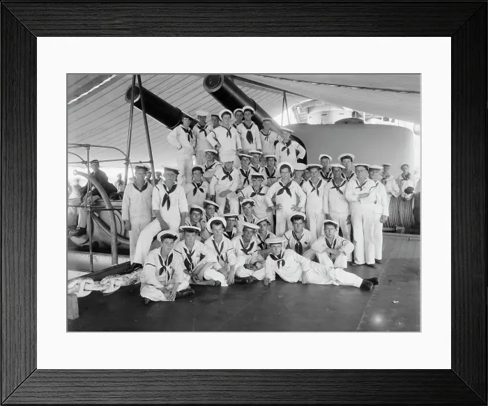 Framed Print : U.S.S. Massachusetts, apprentices, between 1896 and 1901. Creator: Unknown Framed Print : U.S.S. Massachusetts, apprentices, between 1896 and 1901. Creator: Unknown