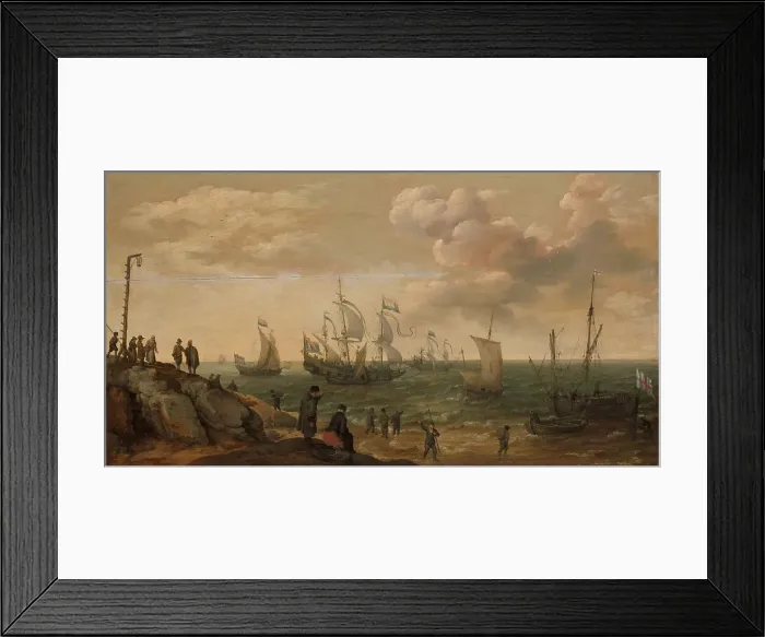 Framed Print : Ships off a Coast, 1628. Creator: Adam Willaerts Framed Print : Ships off a Coast, 1628. Creator: Adam Willaerts