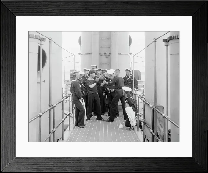 Framed Print : U.S.S. Massachusetts, boxing, between 1896 and 1901. Creator: Unknown Framed Print : U.S.S. Massachusetts, boxing, between 1896 and 1901. Creator: Unknown