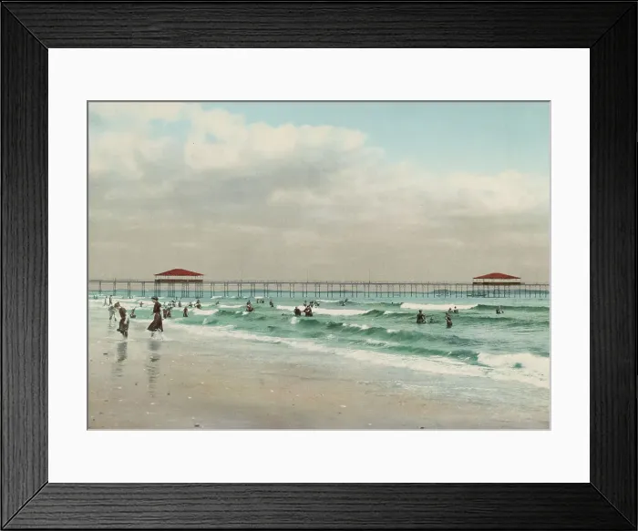 Framed Print : The Beach at Old Orchard, Maine, c1900. Creator: Unknown Framed Print : The Beach at Old Orchard, Maine, c1900. Creator: Unknown